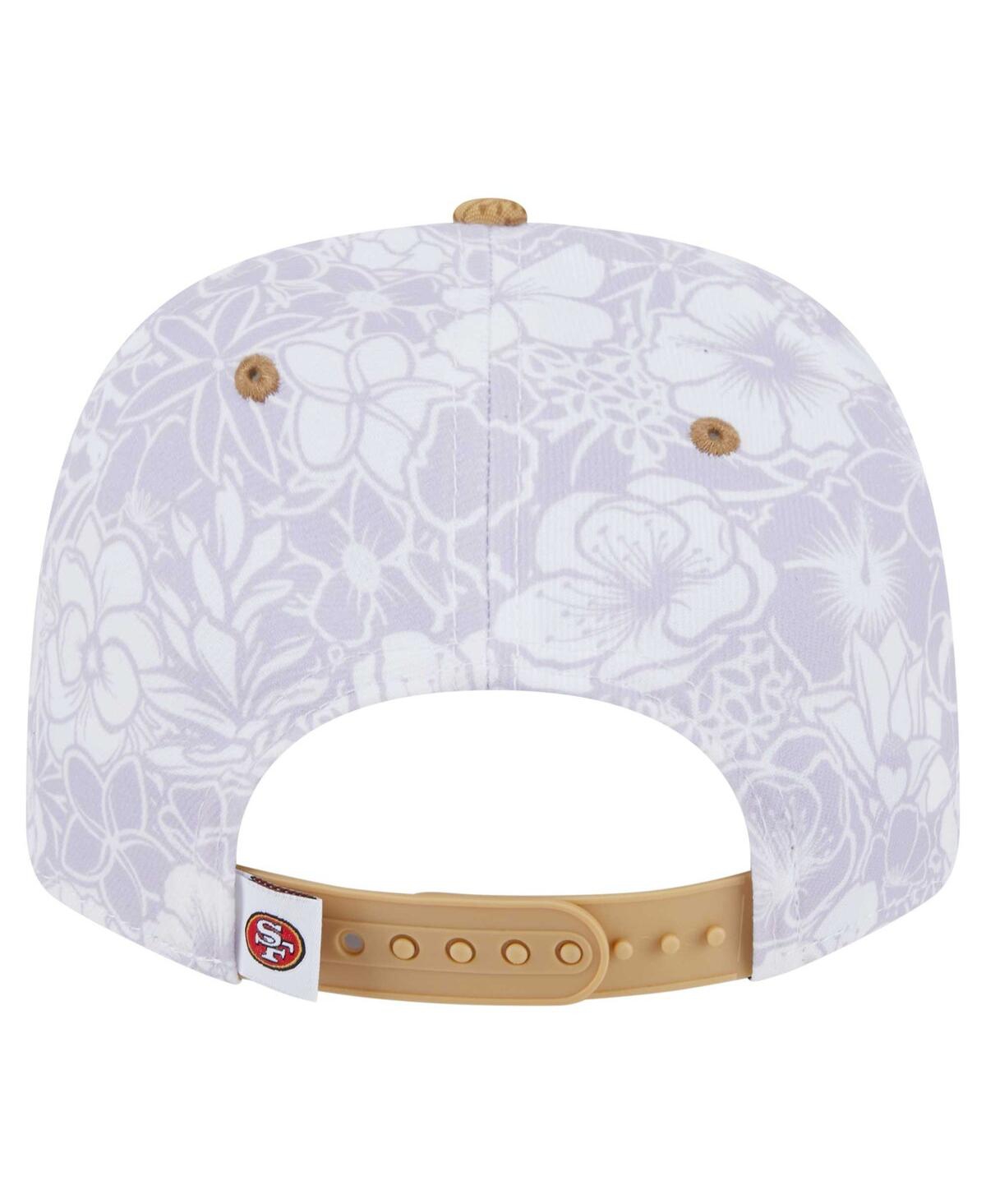 NEW ERA MEN'S WHITE/GOLD SAN FRANCISCO 49ERS AAPI APEX COLLECTION FLORAL 9SEVENTY STRETCH-SNAP HAT 