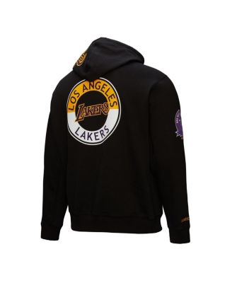 Men's Black Los Angeles Lakers Hardwood Classics Blackout Collection Pullover Hoodie
