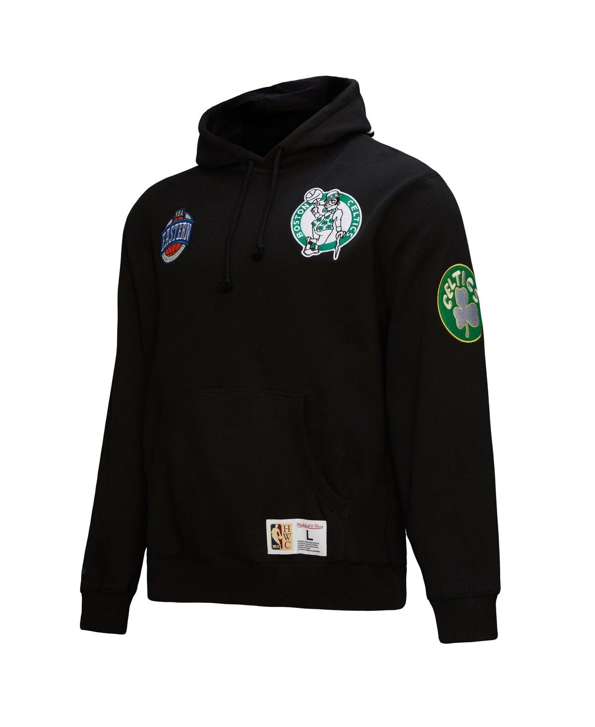 Mitchell & Ness Men's Black Boston Celtics Hardwood Classics Blackout Collection Pullover Hoodie In Black