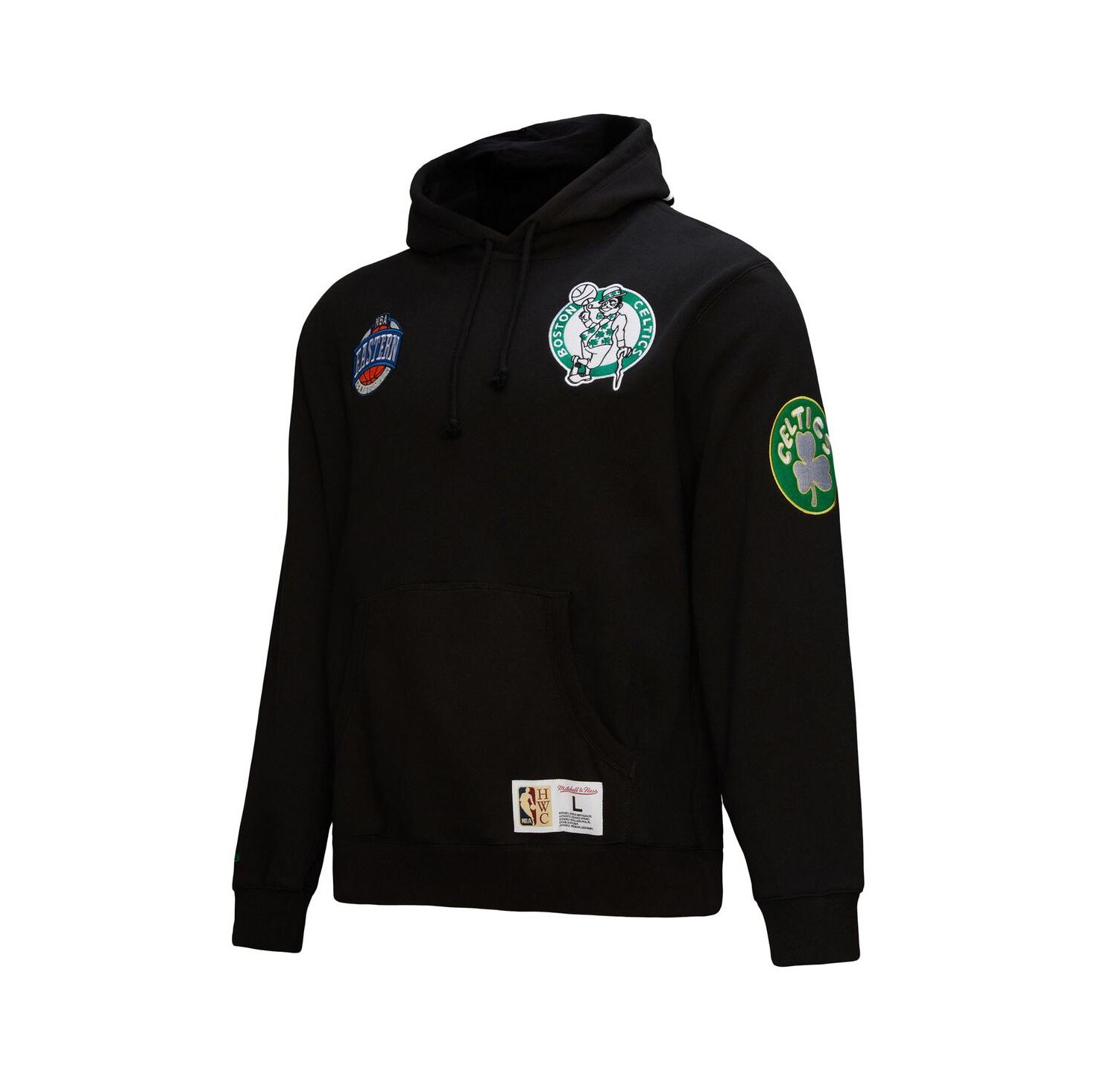 Men's Black Boston Celtics Hardwood Classics Blackout Collection Pullover Hoodie