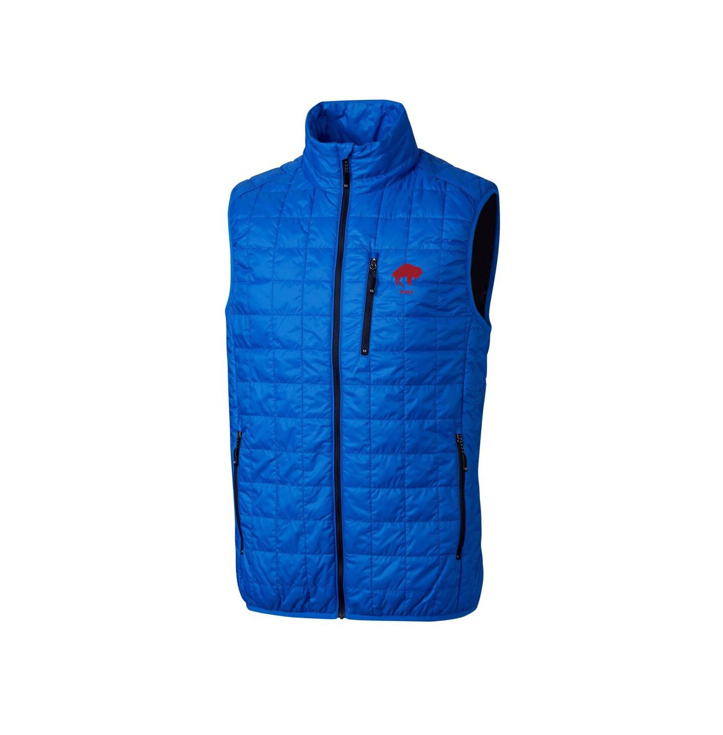 Мужской жилет Cutter & Buck Royal Buffalo Bills Big & Tall Rainier PrimaLoft Eco Insulated Full-Zip Puffer Vest — фото 2