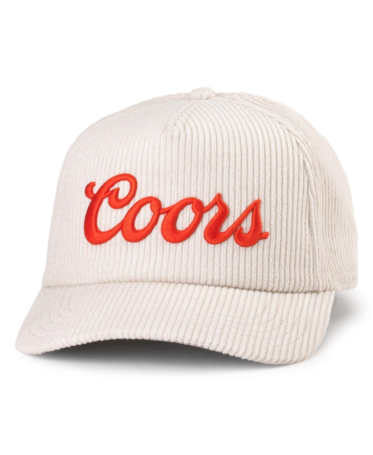 AMERICAN NEEDLE MEN'S WHITE COORS BALSAM WIDE WHALE CORDUROY ADJUSTABLE HAT 