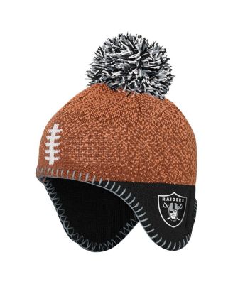 Outerstuff - Baby Boys and Girls Brown Las Vegas Raiders Football Head Knit Hat with Pom