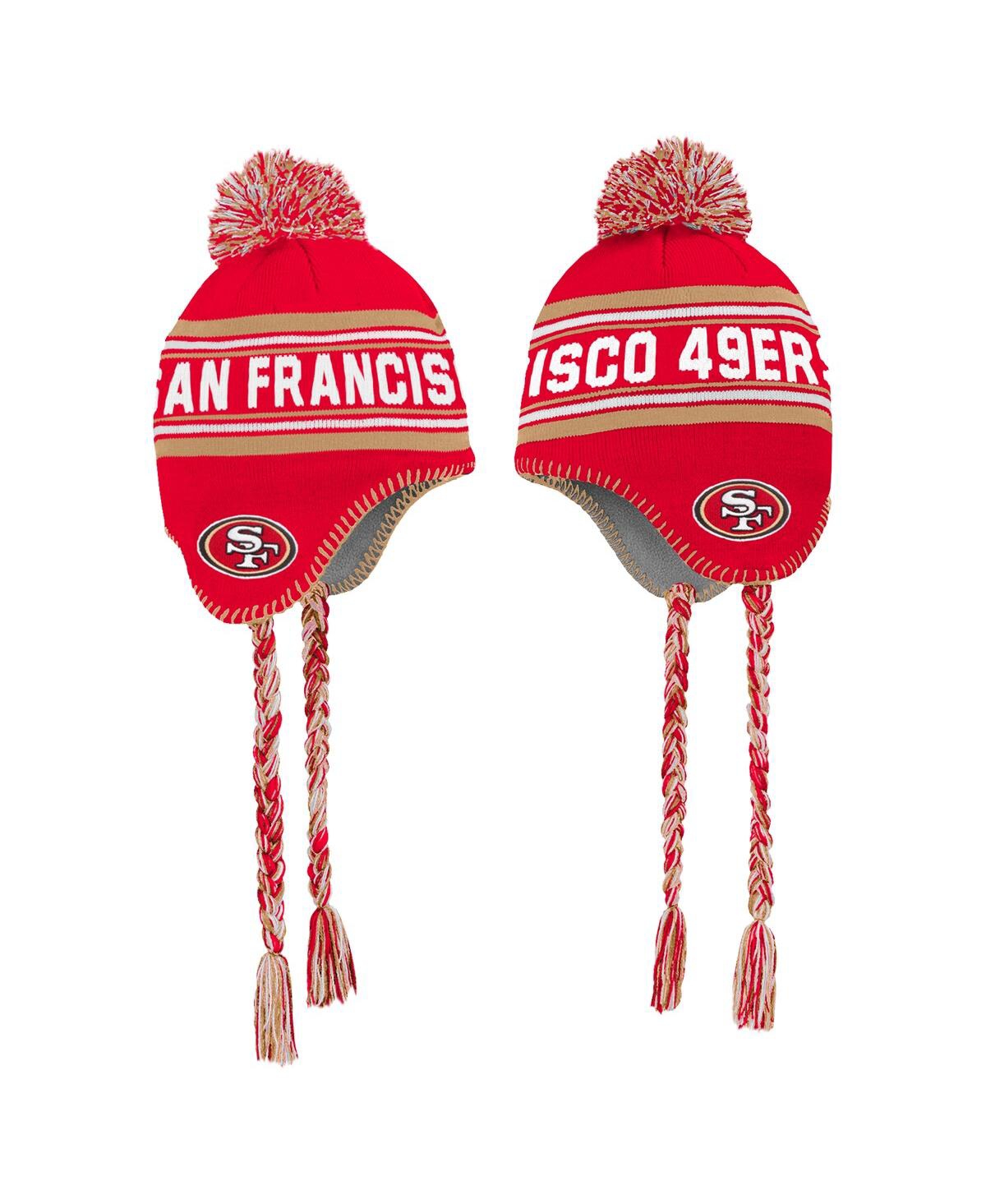 Outerstuff Preschool Scarlet San Francisco 49ers Jacquard Tassel Knit Hat With Pom In Scarlet