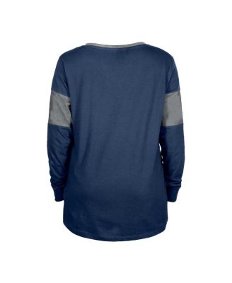 Women's Navy Dallas Cowboys Lace-Up Notch-Neck Long Sleeve T-Shirt