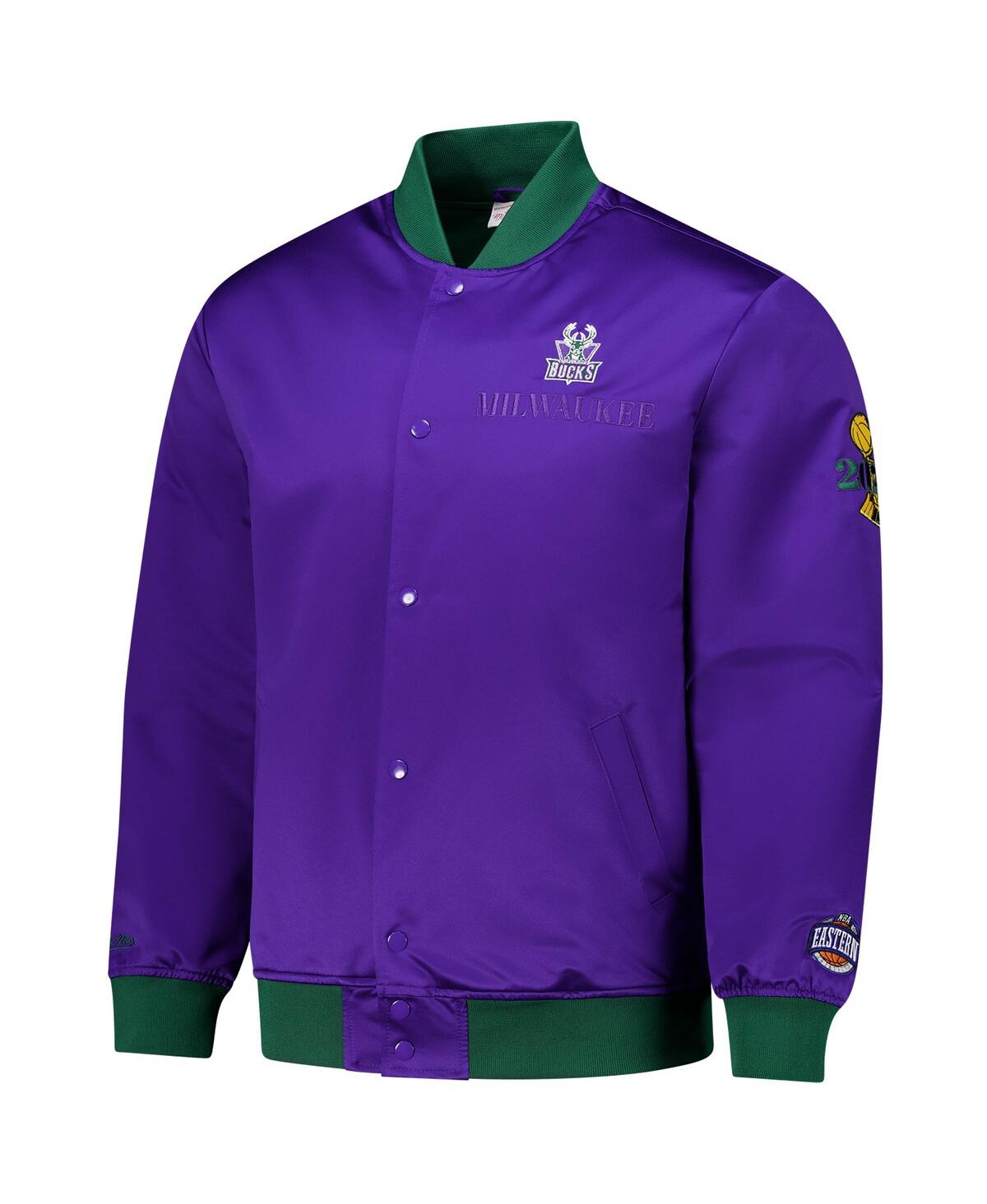 Mitchell & Ness Men's Purple Milwaukee Bucks Hardwood Classics Team Og 3.0 Lightweight Satin Full-snap Jacket In Purple