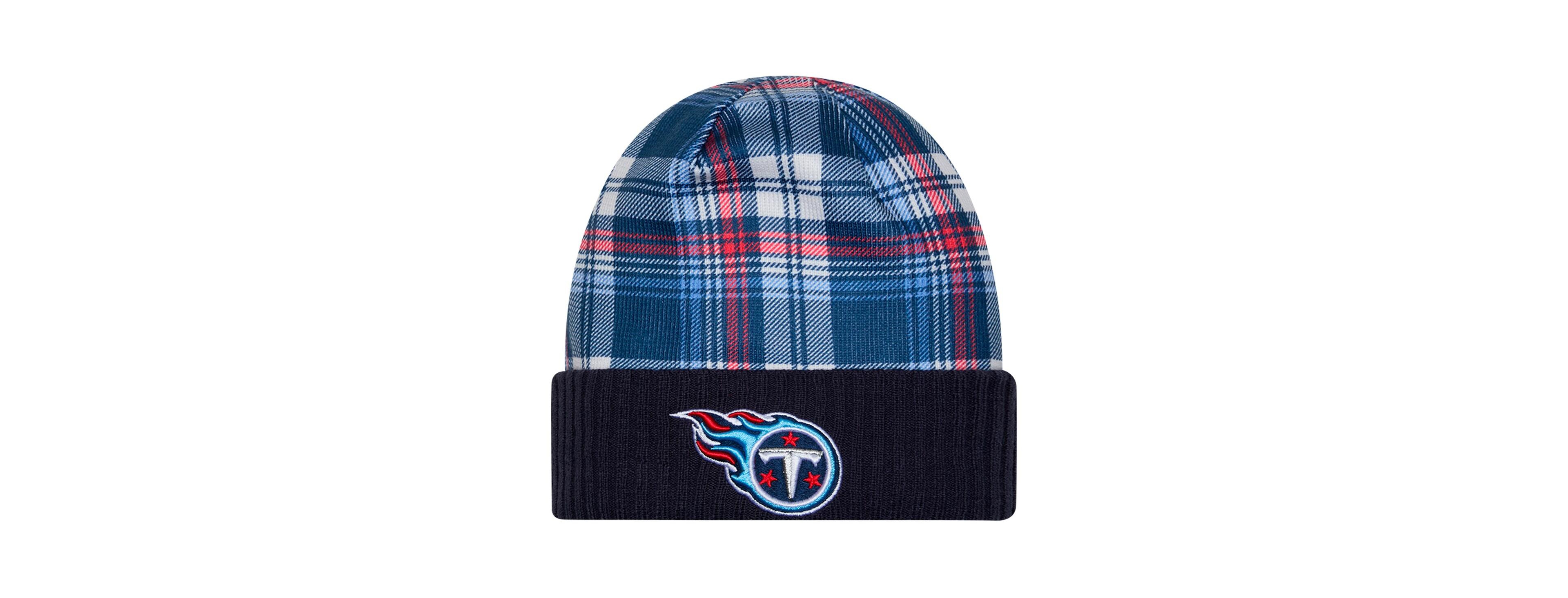 New Era Men's Navy Tennessee Titans Sideline Statement Cuffed Knit Hat