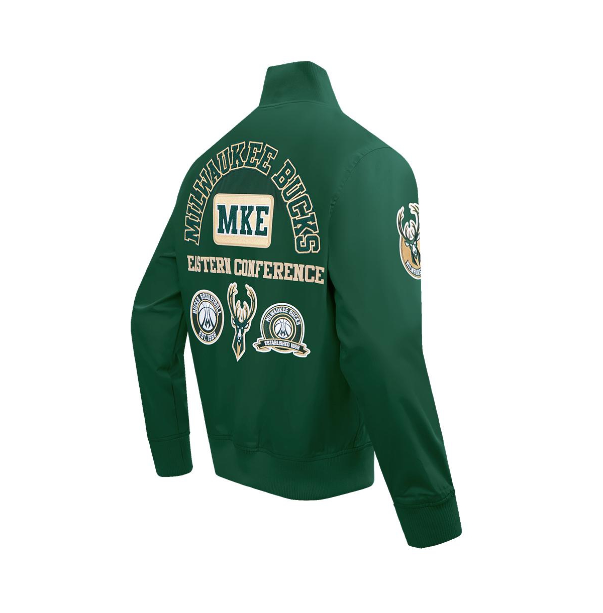 Pro Standard Men's Hunter Green Milwaukee Bucks Area Code Twill Full-zip Jacket In Hunter Green