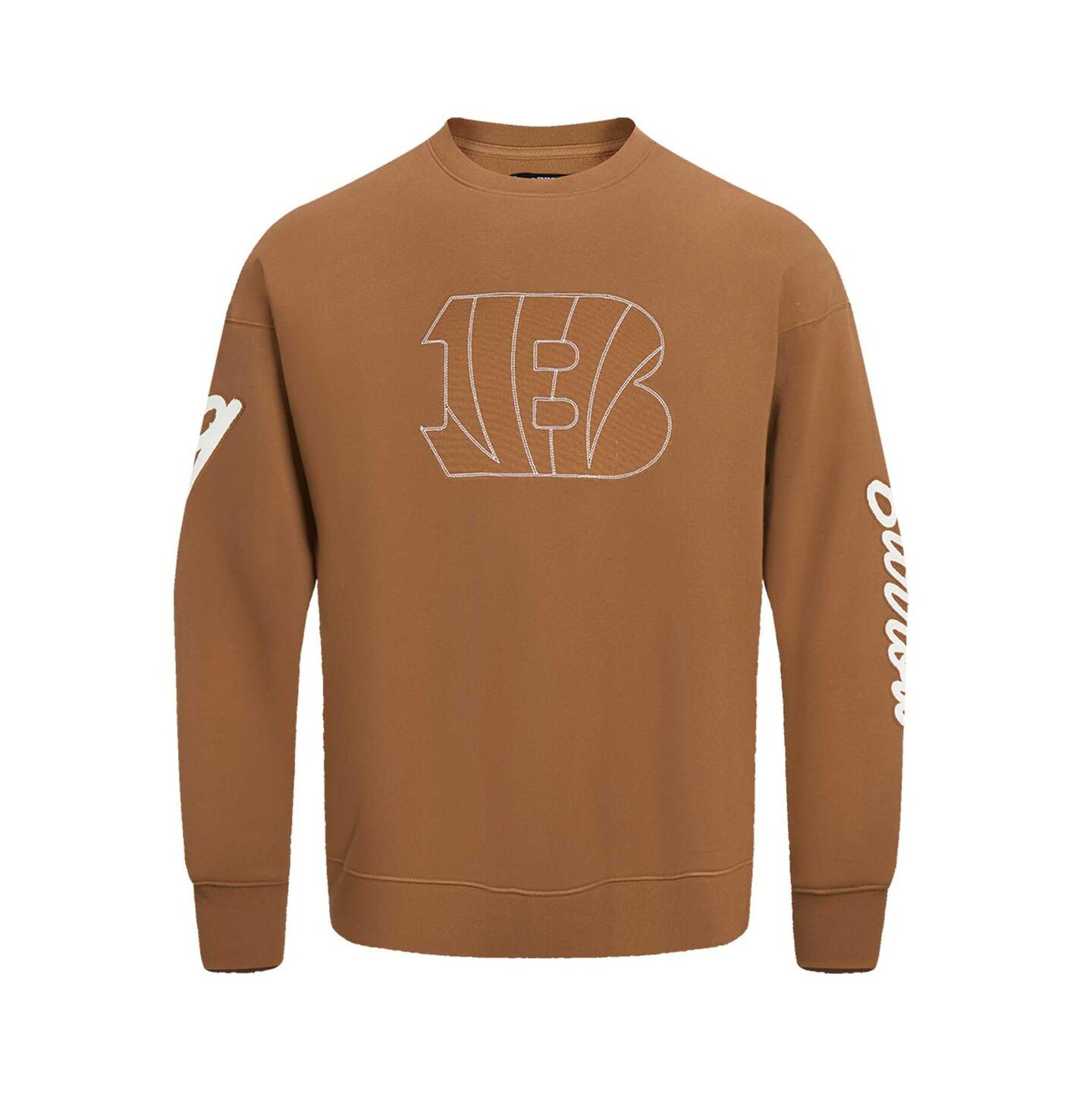 Мужская толстовка Pro Standard Joe Burrow Brown Cincinnati Bengals Pullover Crewneck — фото 3