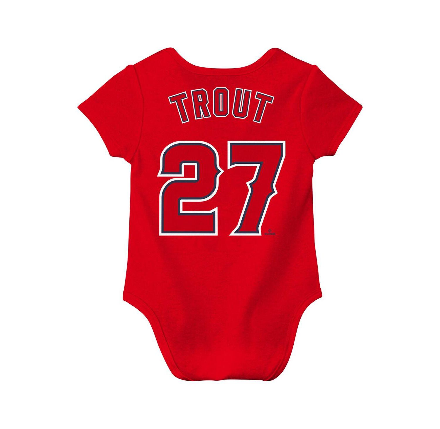 Baby Boys and Girls Mike Trout Red Los Angeles Angels Fuse Name & Number Bodysuit