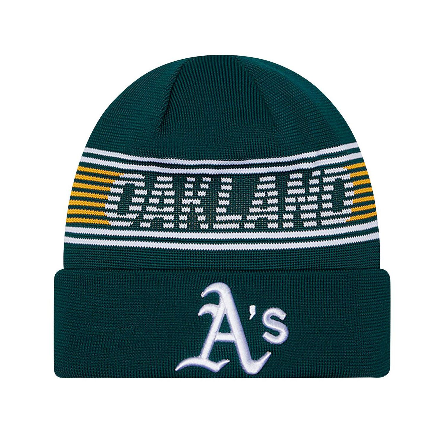 Men's Green Oakland Athletics Authentic Collection Cuffed Knit Hat