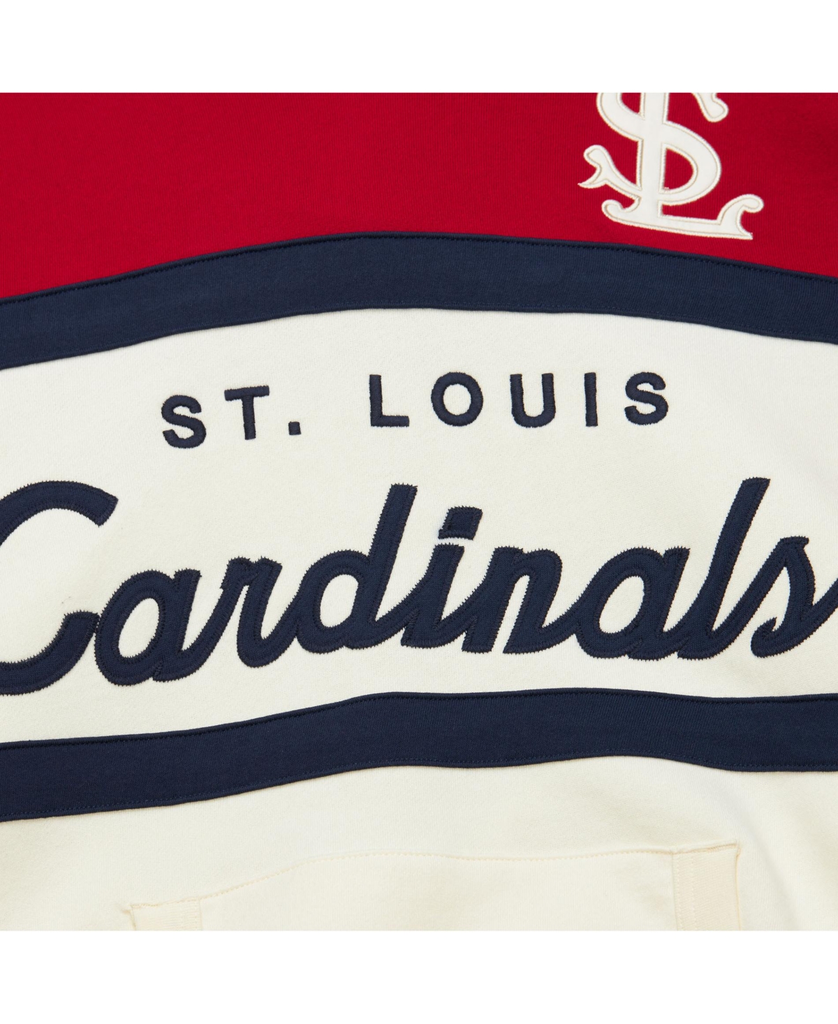 Mitchell & Ness Men's Cream/scarlet St. Louis Cardinals Head Coach Pullover Hoodie In Cream,scarlet