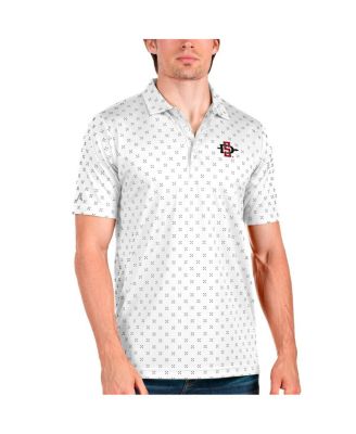 Antigua - Men's White/Steel San Diego State Aztecs Spark Polo