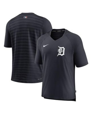 Nike - Men's Navy Detroit Tigers Authentic Collection Pregame Raglan Performance V-NeckT-shirt