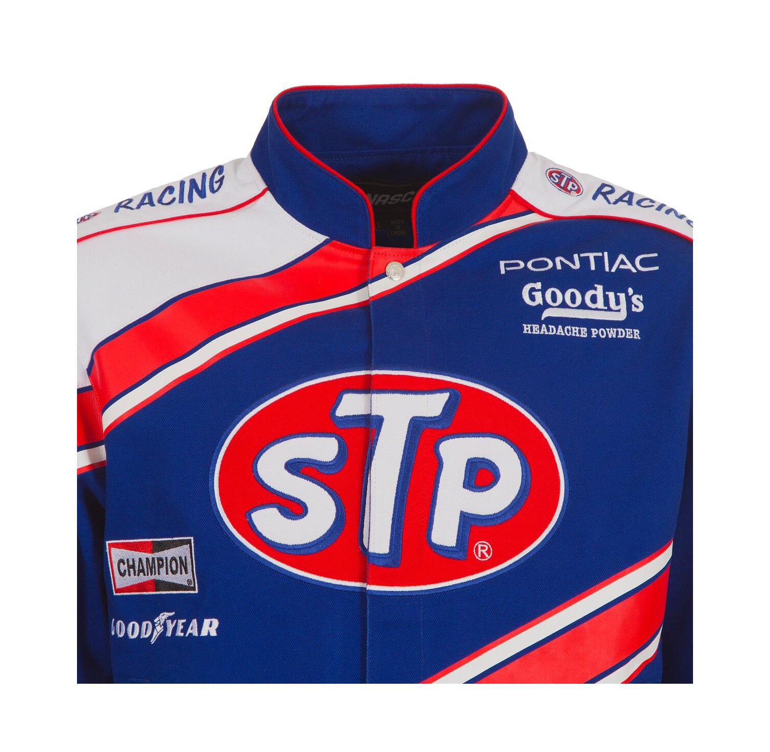 Men's Blue/White Richard Petty STP Full-Snap Twill Uniform Jacket