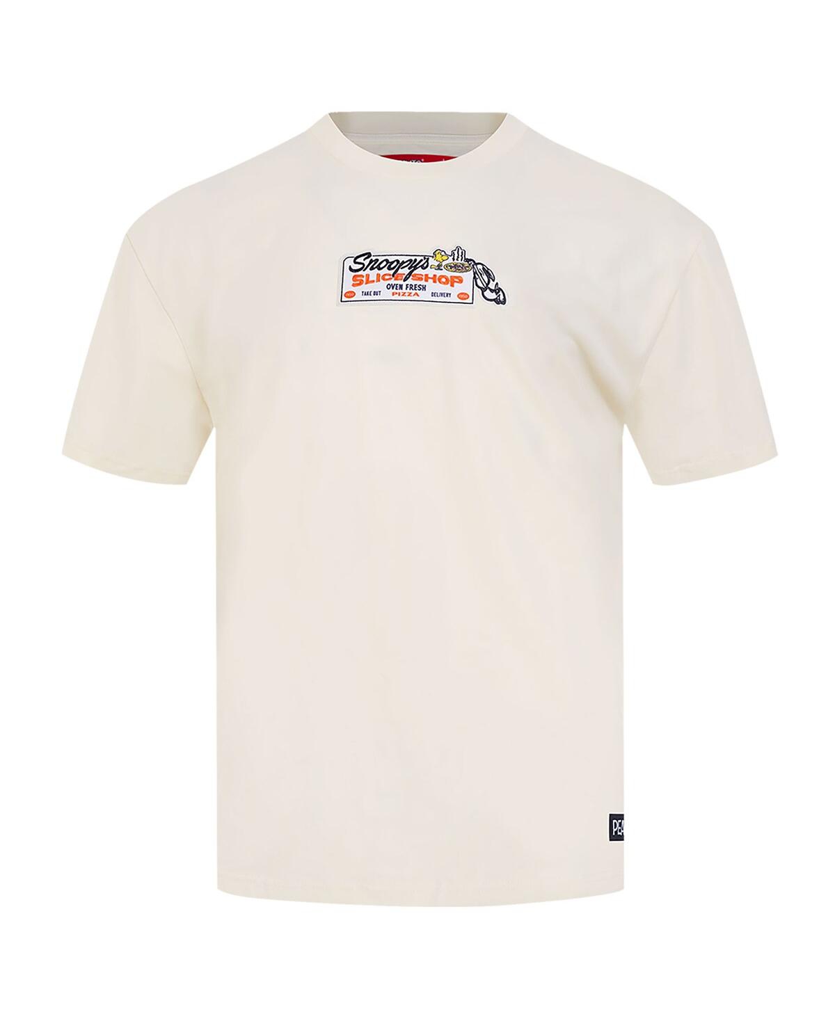 Freeze Max Men's Cream Peanuts Snoopy's Slice Shop T-shirt In Cream