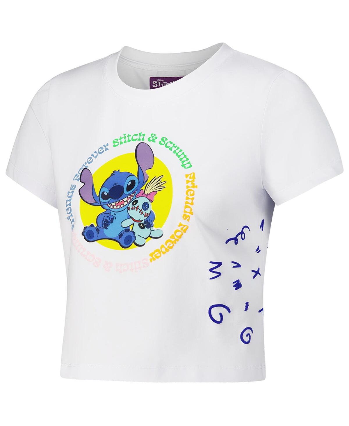 Shop Freeze Max Women's White Lilo And Stitch Scrump Baby Doll T-shirt