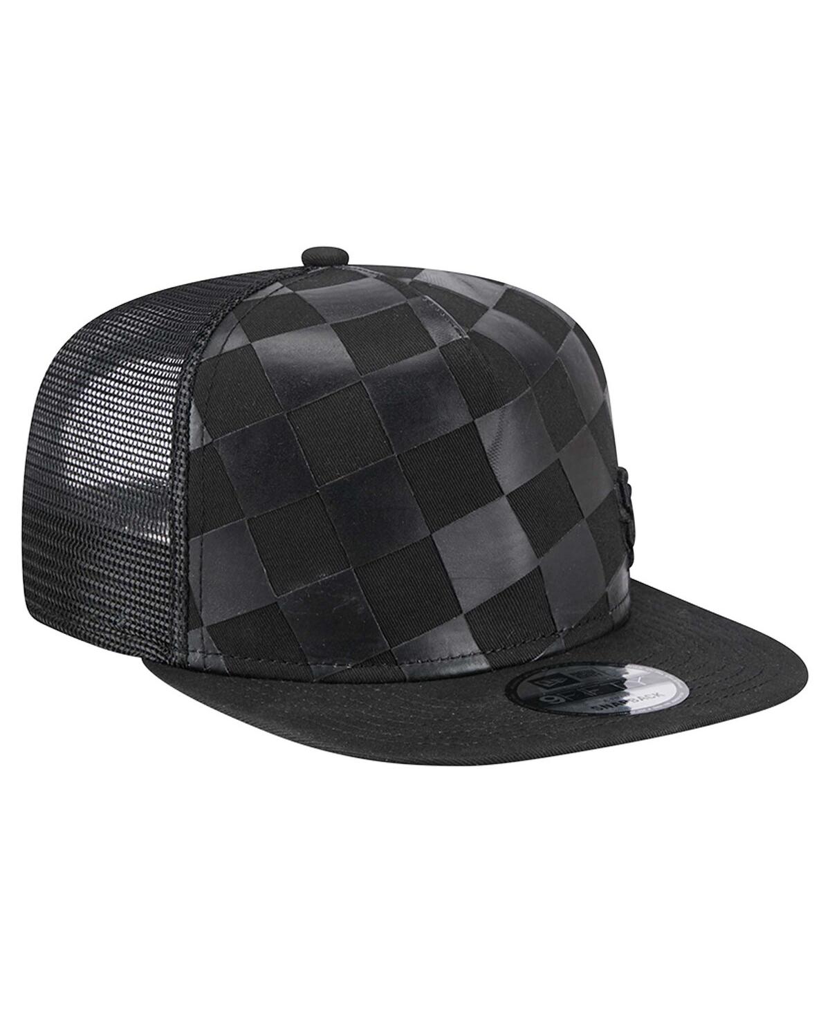 NEW ERA MEN'S BLACK SAN FRANCISCO GIANTS SCORE CHECK 9FIFTY A-FRAME TRUCKER SNAPBACK HAT 