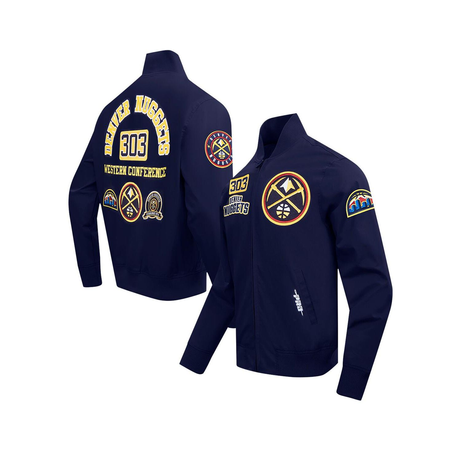 Men's Navy Denver Nuggets Area Code Full-Zip Jacket