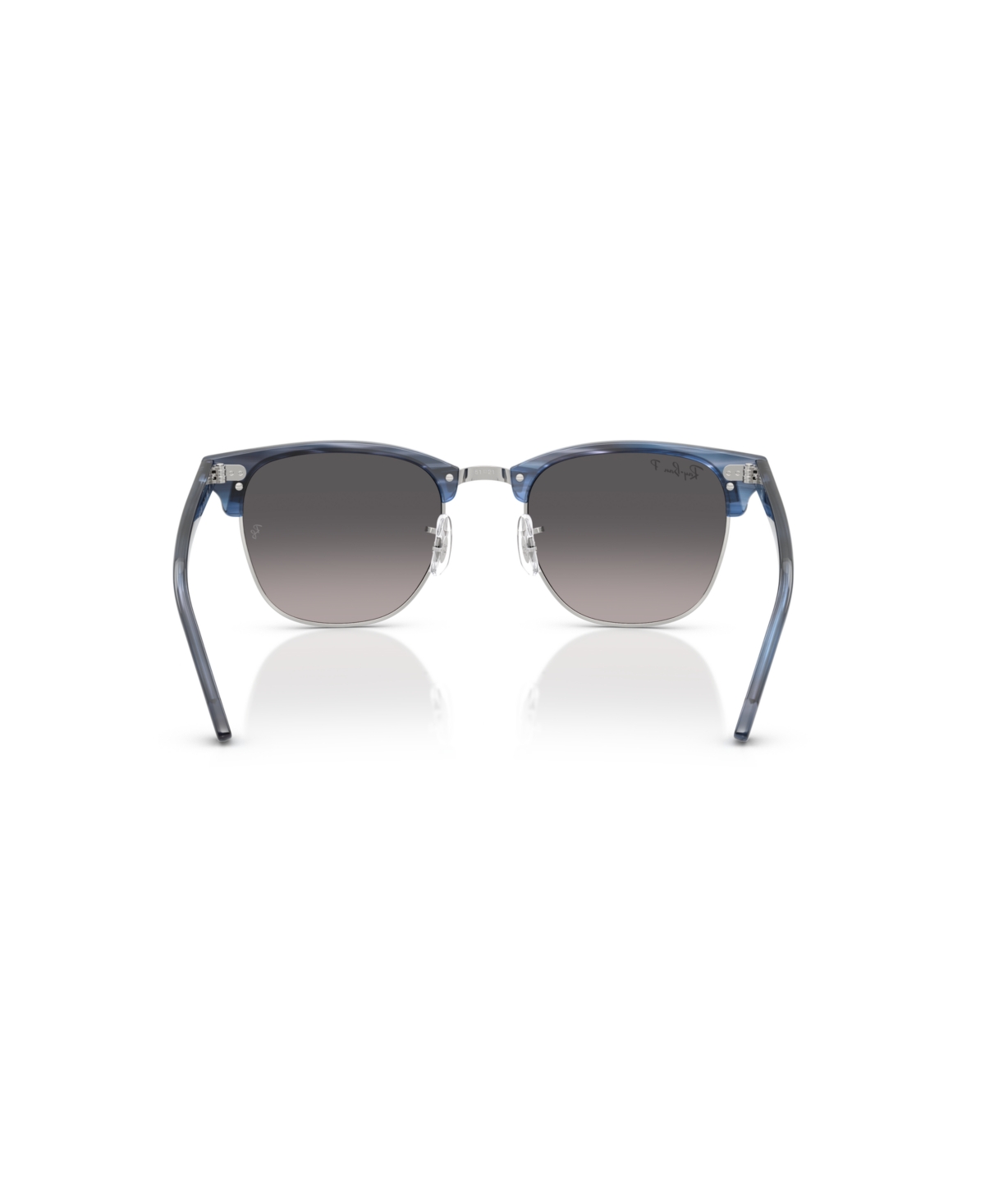 Ray Ban Unisex Clubmaster Polarized Sunglasses, Rb3016 In Striped Blue On Silver