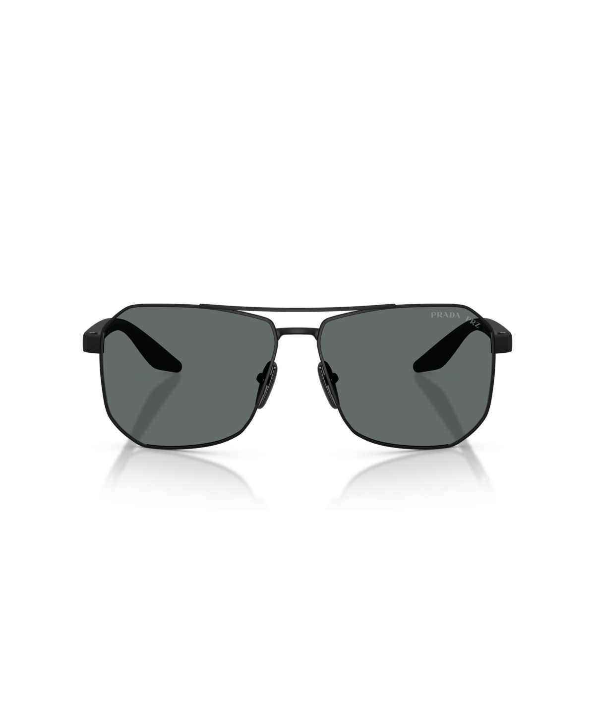 Prada Ps 51vs Dg0 5z1 Navigator Polarized Sunglasses In Rubber Black