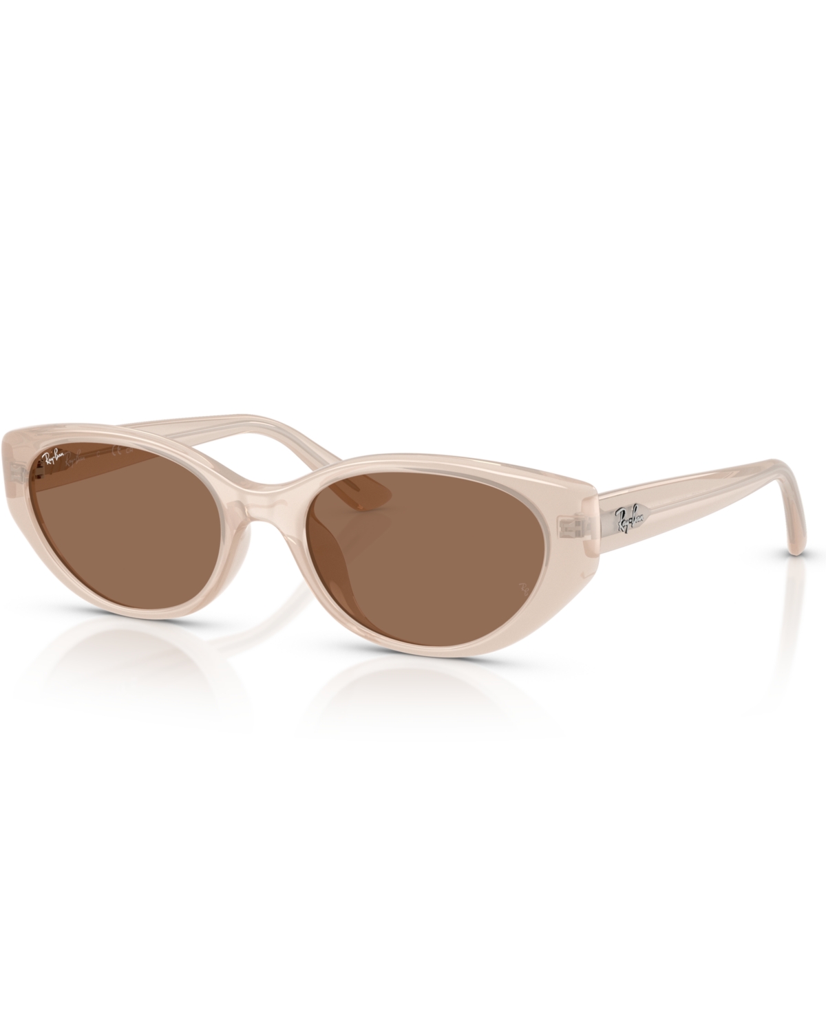 Ray Ban Rb4457d Bio-based Sunglasses Opal Beige Frame Brown Lenses 55-19 In Opal Beige