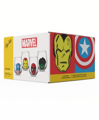 Marvel Heroes Stemless Drinking Glasses, Set of 4