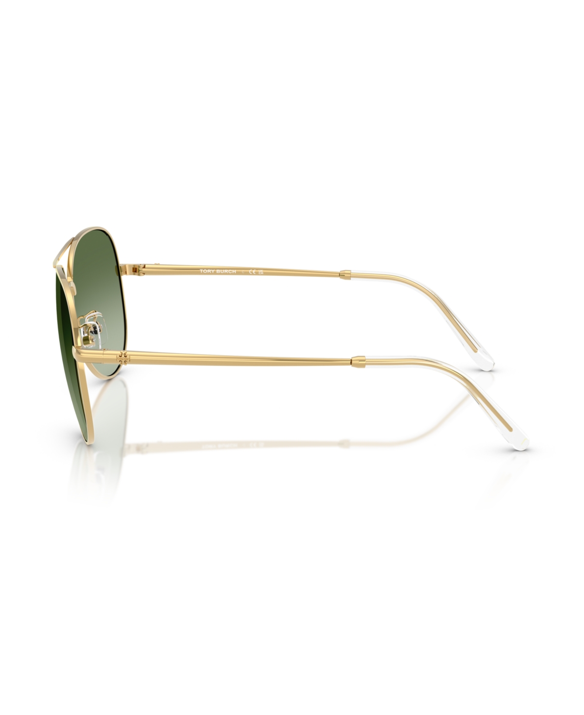 Tory Burch Ty6114 Aviator Metal Sunglasses In Yellow Gold