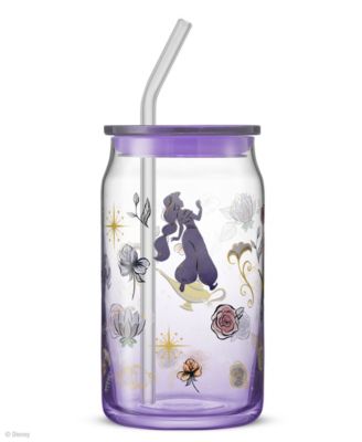 Disney Princess Icon Tumbler Glasses with Lids, Set of 4
