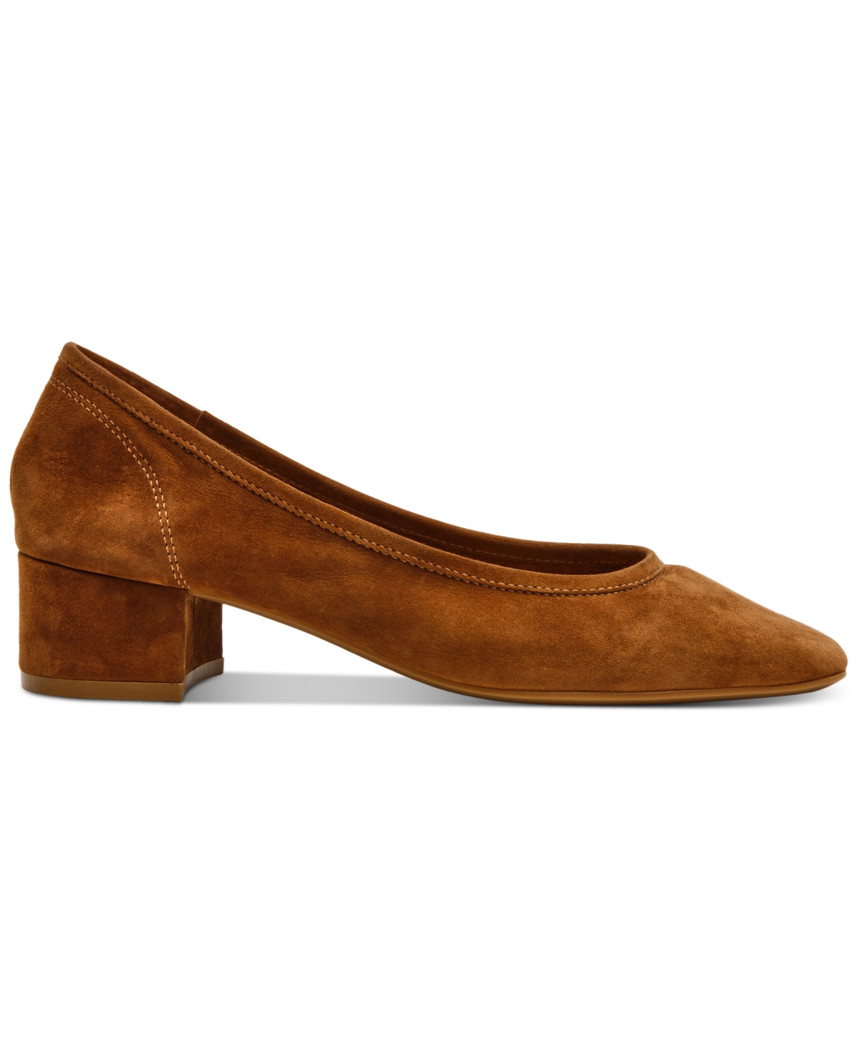 Steve Madden Mollie Block Heel Pump In Chestnut Suede