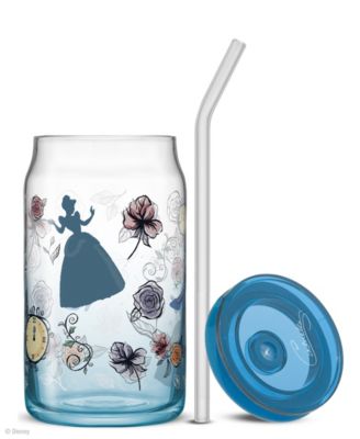 Disney Princess Icon Tumbler Glasses with Lids, Set of 4