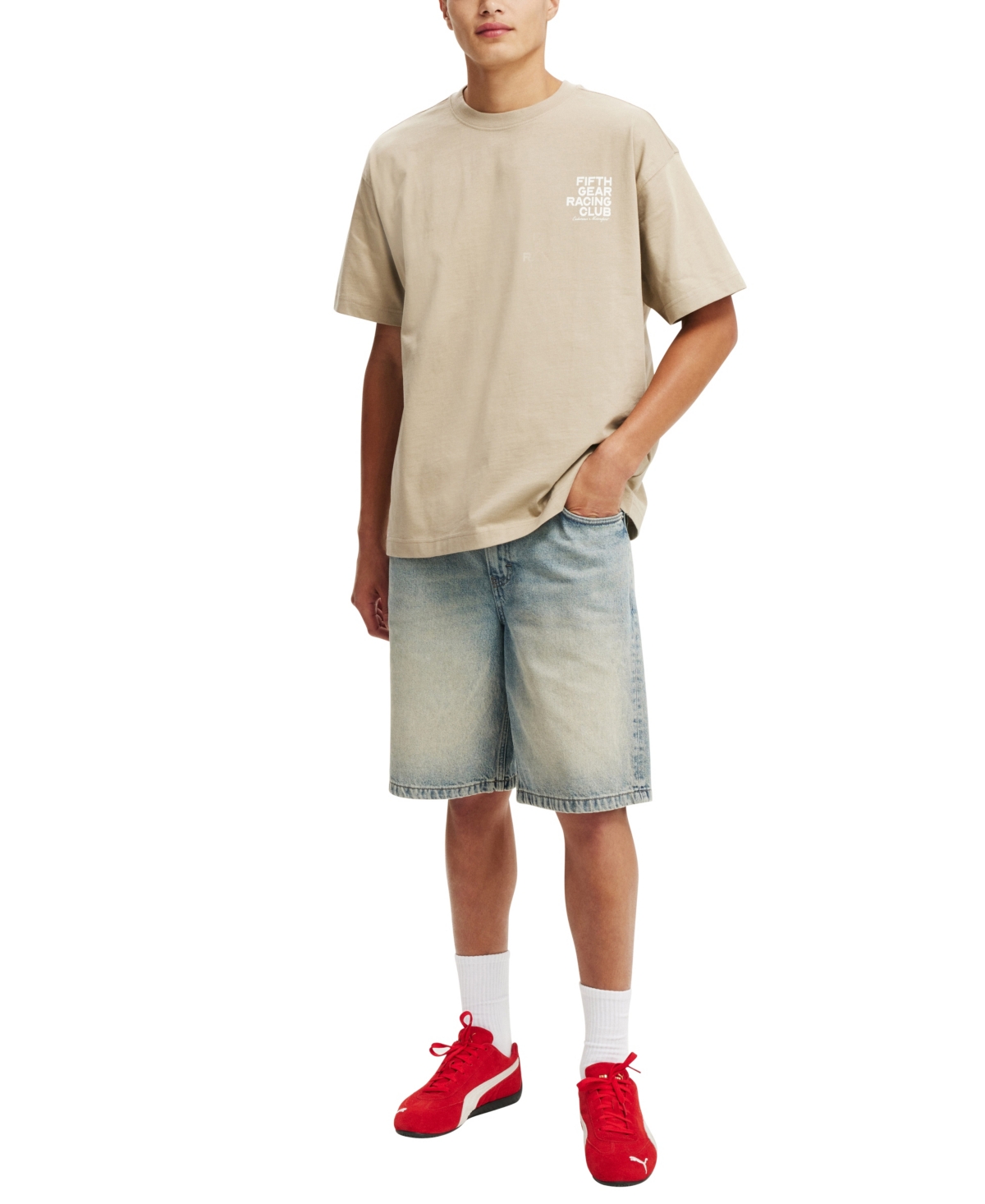 Cotton On Men's Box Fit Graphic T-shirt In Gravel Stone