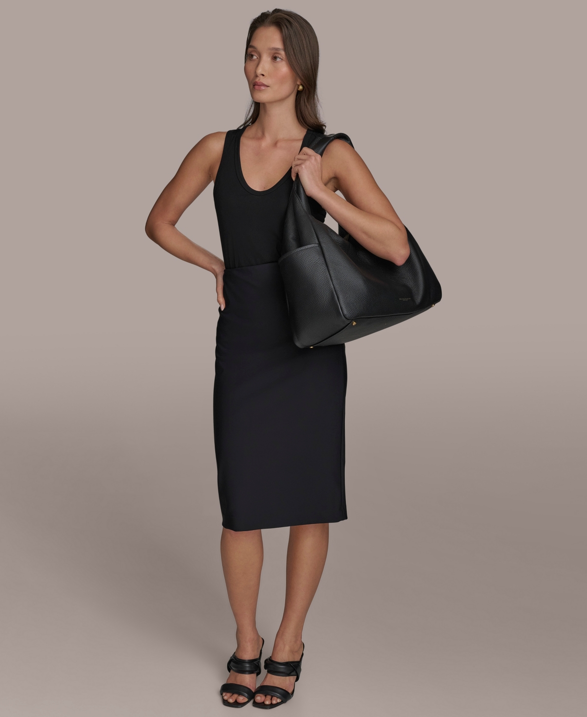 Donna Karan Chiffon Mini Satchel Bag In Black,gold
