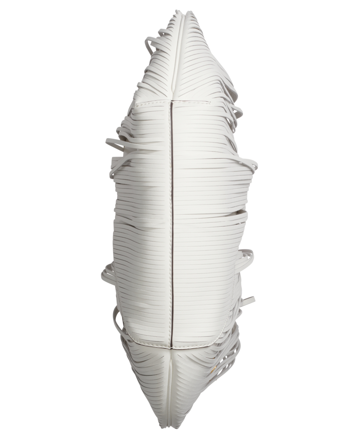 Shop Donna Karan Baldwin Large Laser-cut Shoulder With Leather Wrapped Rounded Handle In Brillant White
