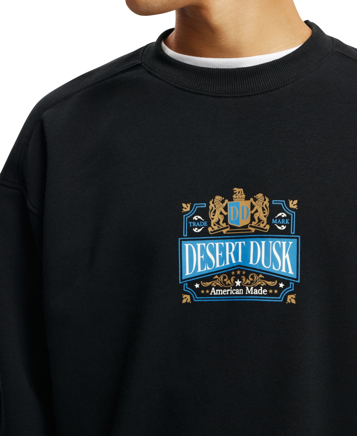 COTTON ON MEN'S BOX FIT GRAPHIC CREW SWEATER 