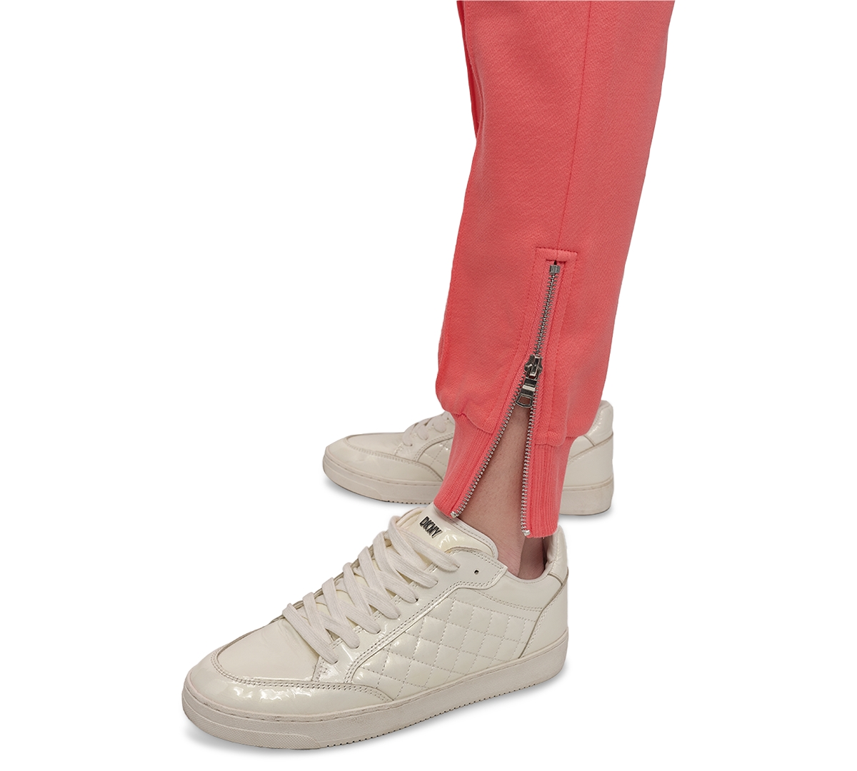 DKNY SPORT WOMEN'S ZIP-CUFF HIGH-RISE COTTON JOGGERS 