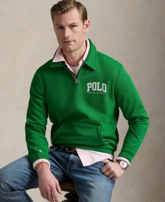 Polo Ralph Lauren Men's Logo Fleece Collared Sweatshirt - Macy's
