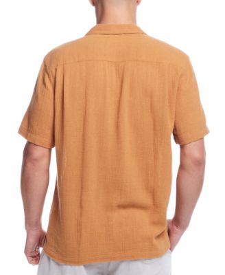 Men's Airtex Regular-Fit Textured Button-Down Camp Shirt