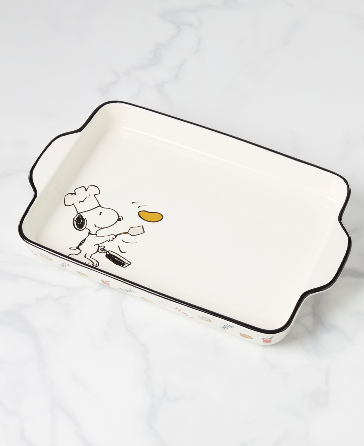 Lenox Chef Snoopy Rectangular Porcelain Baker In Multi