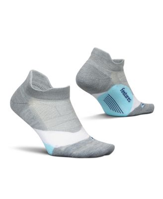 Elite Light Cushion No Show Tab Ankle Socks  -  Sport Sock with Targeted Compression
