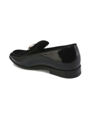 Men's Velvet & Patent Leather Slip On Dress Loafer