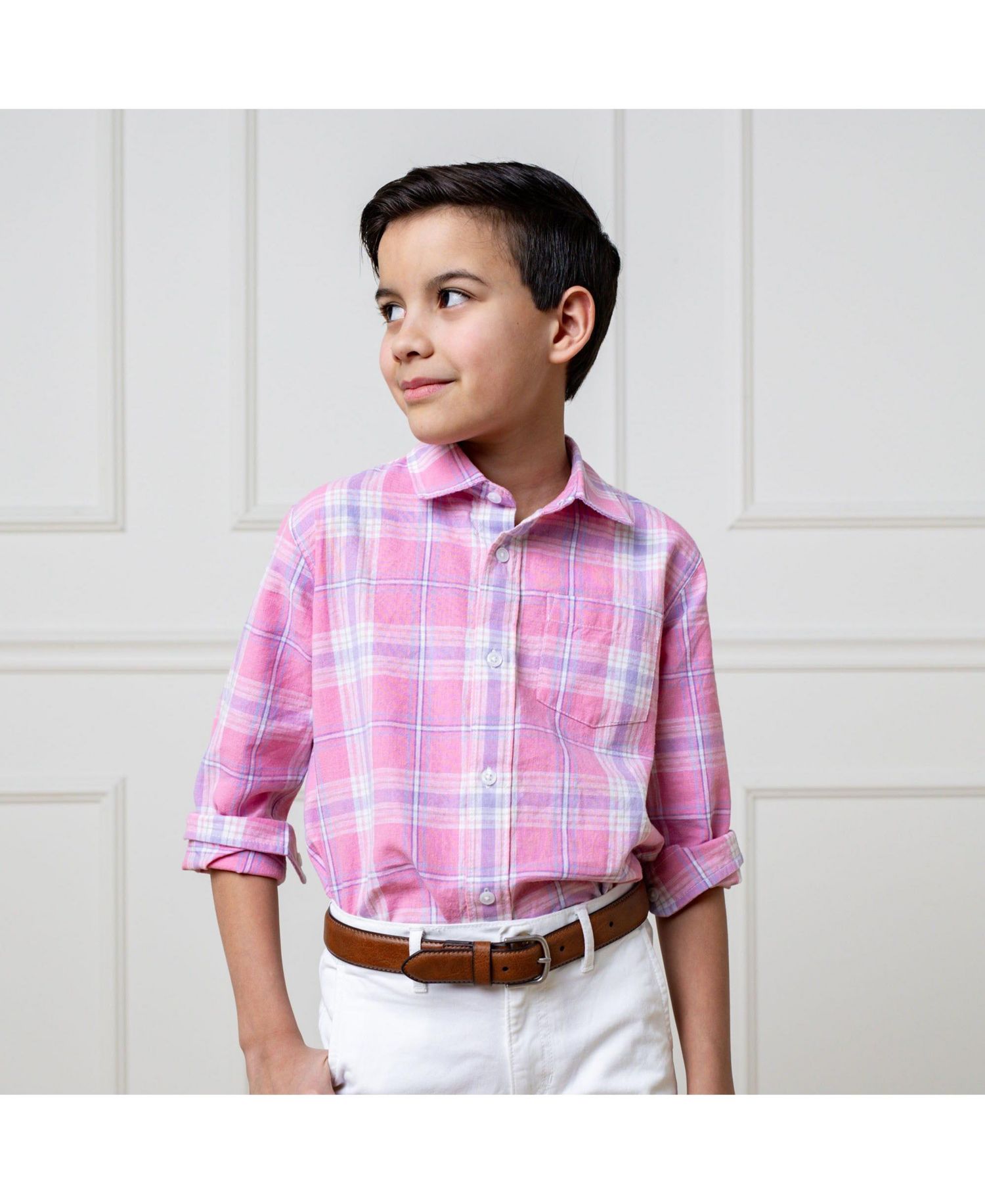 Boys Hope and Henry Linen Long Sleeve Button Down Shirt