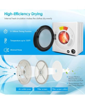 Compact Electric Tumble Laundry Dryer with Stainless Steel Tub