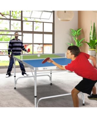 Foldable Ping Pong Table Game Set Mini Table Tennis Table with Adjustable Height for Indoor Fun
