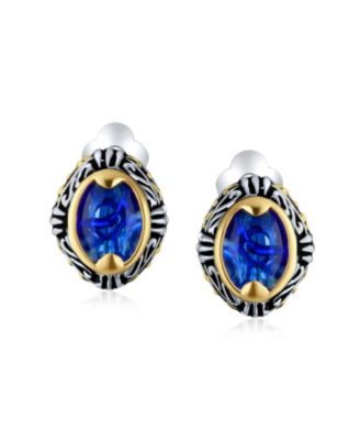 Fashion Crystal Oval Bali Style Clip-On Earrings Non-Pierced Ears Multiple Colors