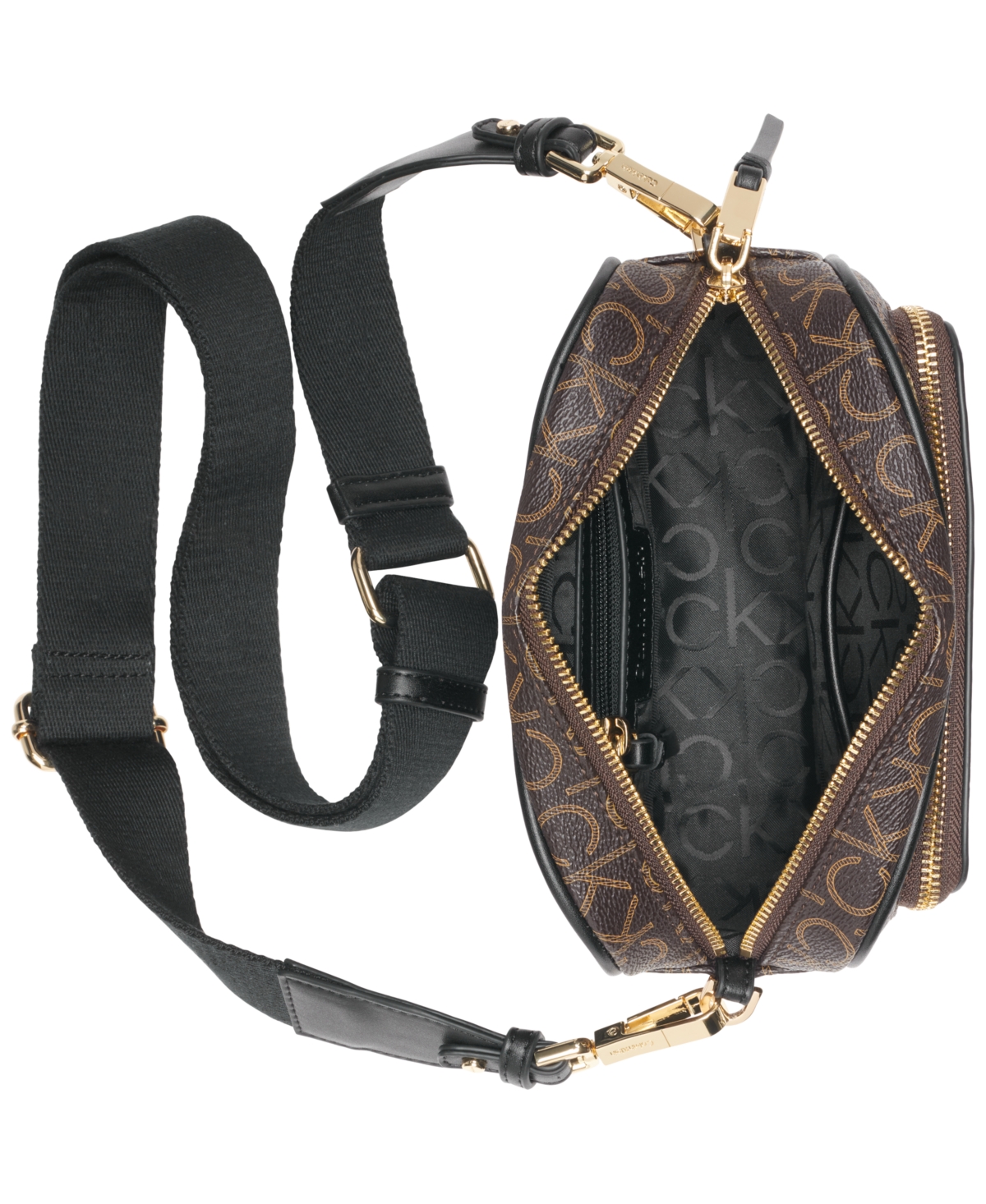 Calvin Klein Zulle Camera In Brown Khaki,black