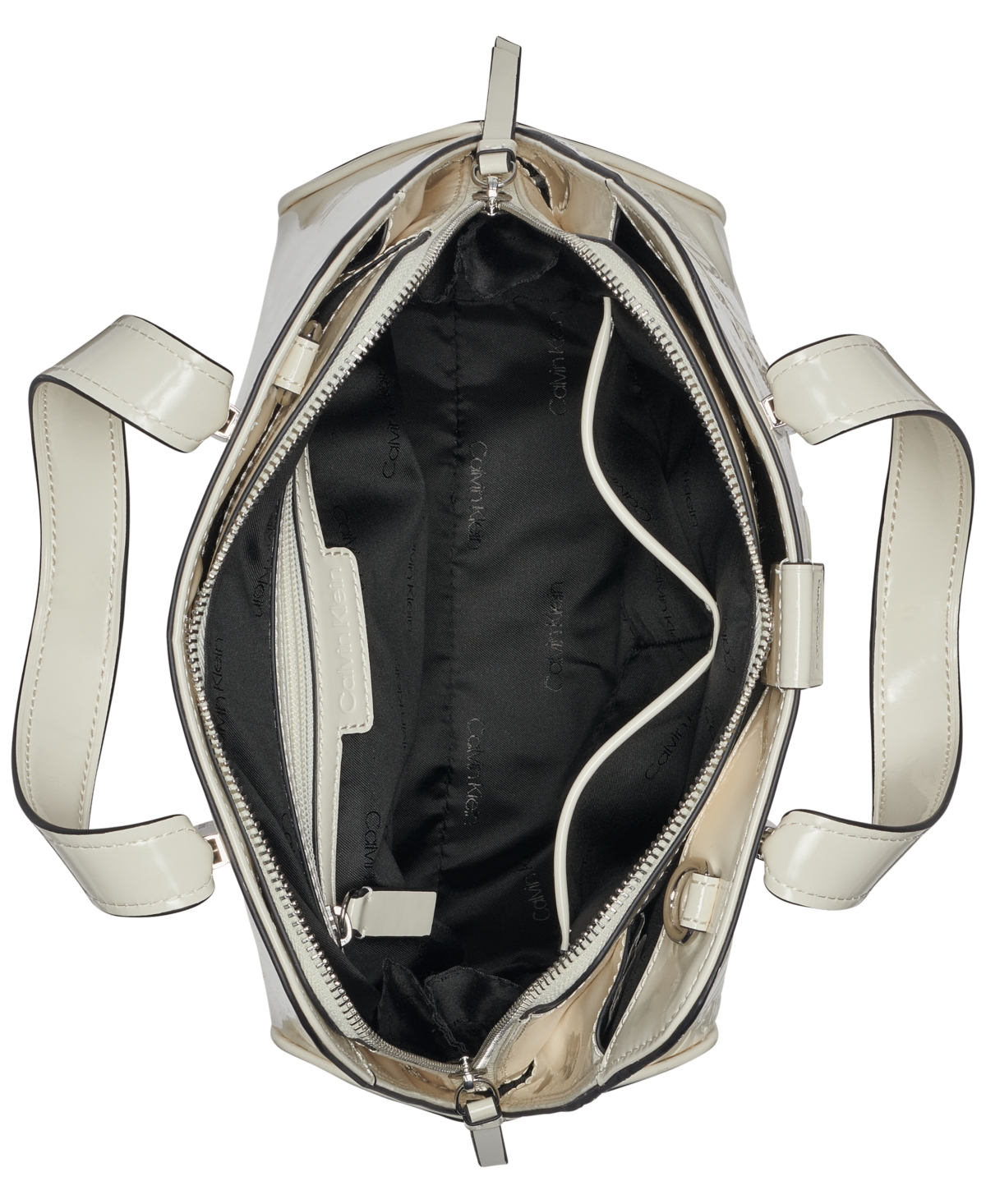Calvin Klein Audrey Floral Emboss Crossbody In Cerb White
