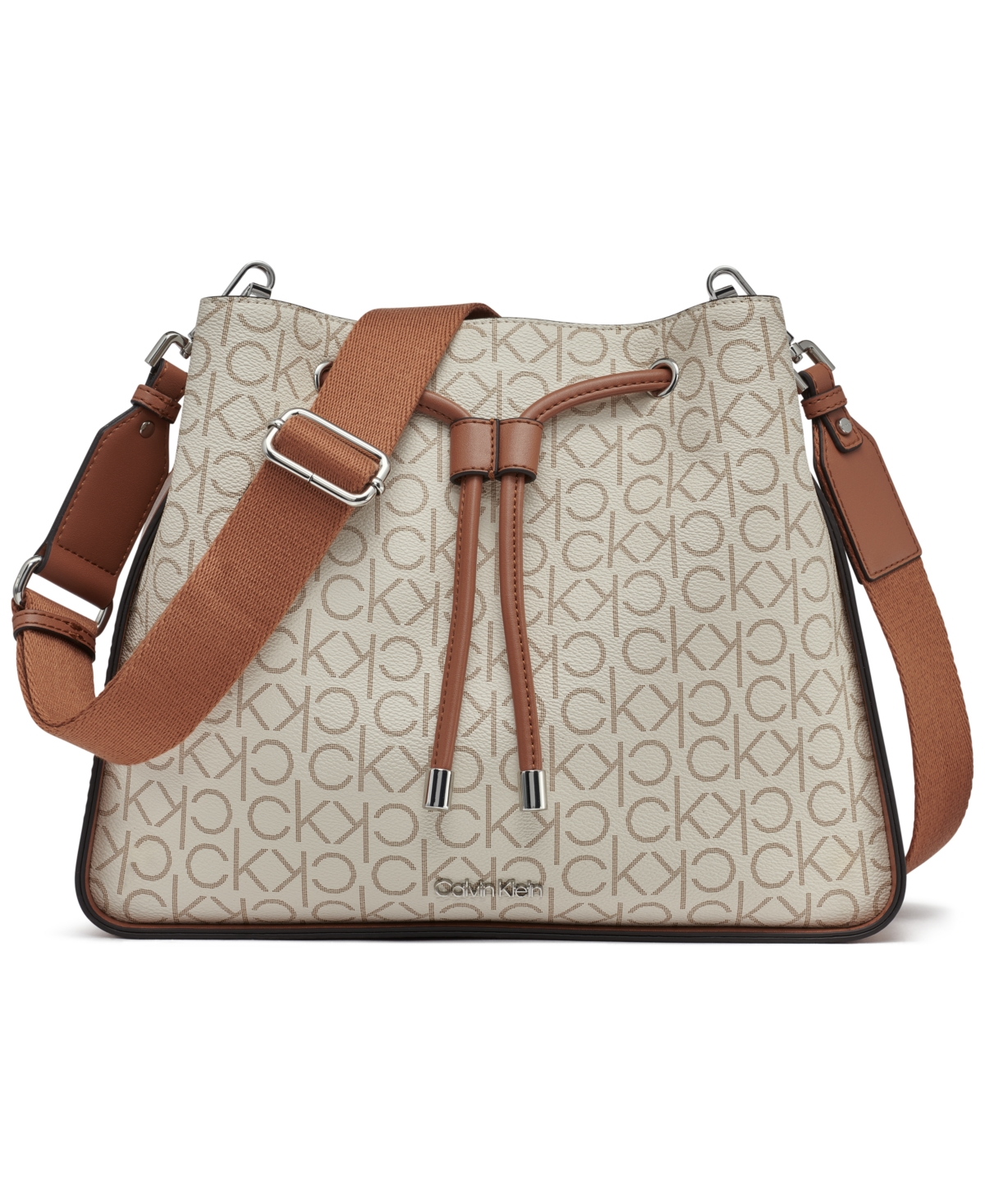 Calvin Klein Fay Hobo In Vanilla Khaki Linear