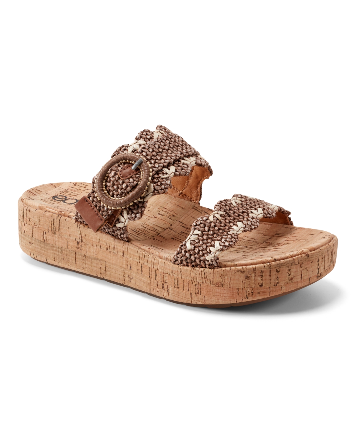 Shop Earth Women's Subtle Woven Slip-on Platform Sandals In Brown