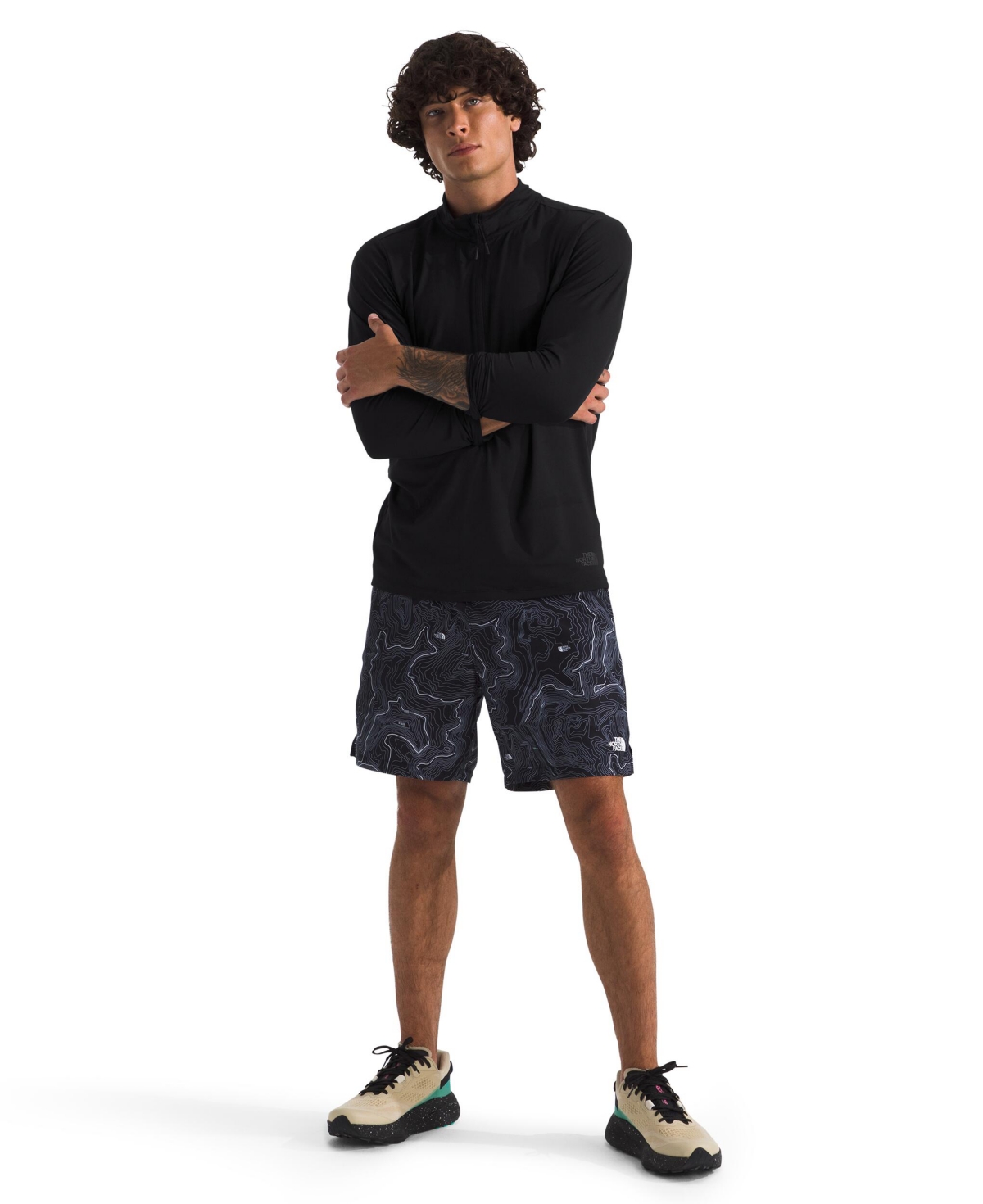THE NORTH FACE MEN'S DUNE SKY ZIP T-SHIRT 